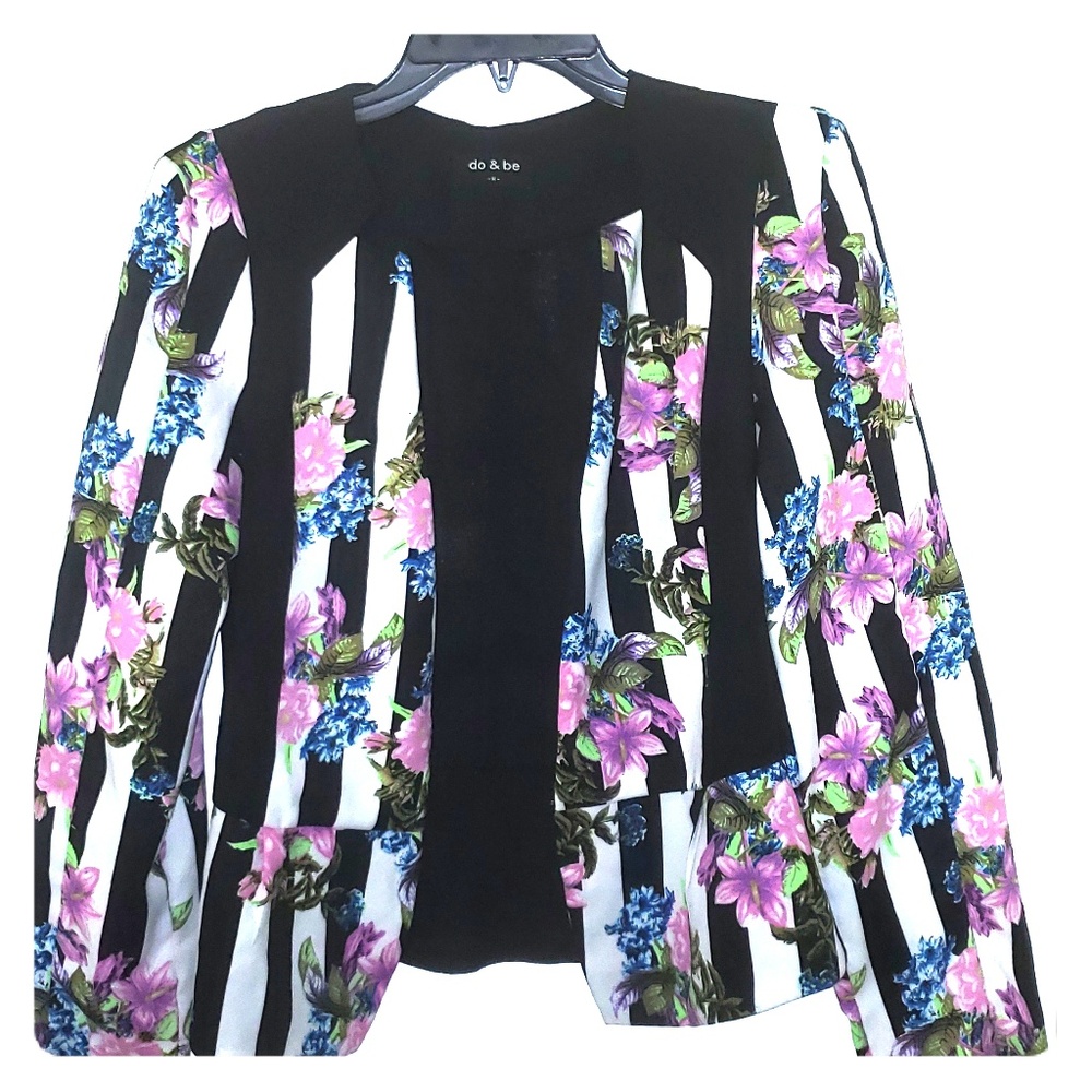Floral striped blazer